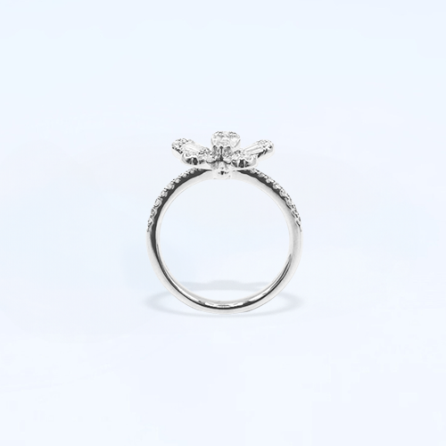 Pt950 Diamond ring Flower
