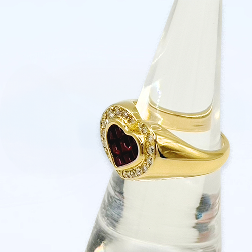 Ruby Diamond ring Heart
