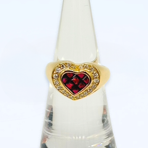 Ruby Diamond ring Heart