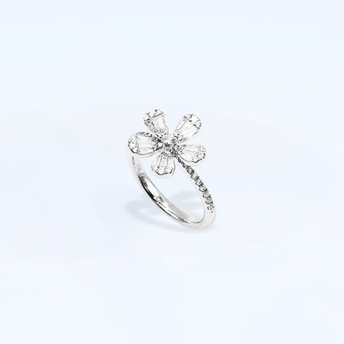 Pt950 Diamond ring Flower