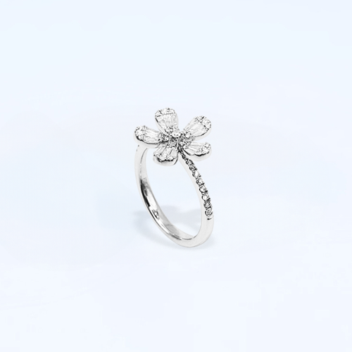 Pt950  Diamond ring Flower