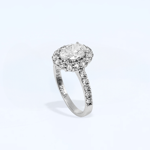 Pt900 Diamond extra ring