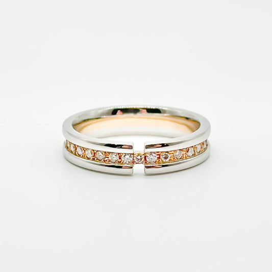 K18×Pt900 combination ring