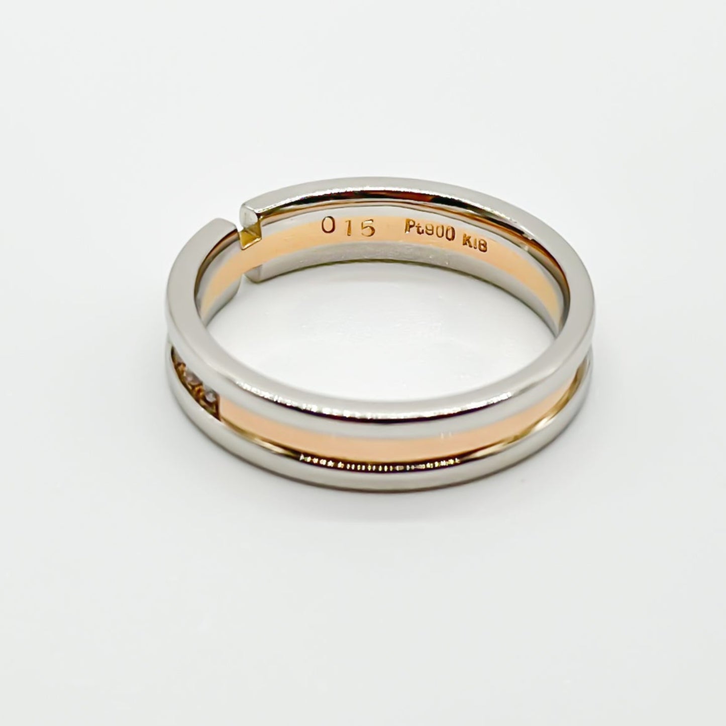 K18×Pt900 combination ring